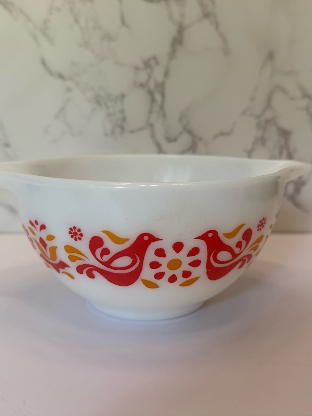 Vintage PYREX Friendship #441 Ovenware 1-1/2 PT Red Birds Cinderella Mixing Bowl